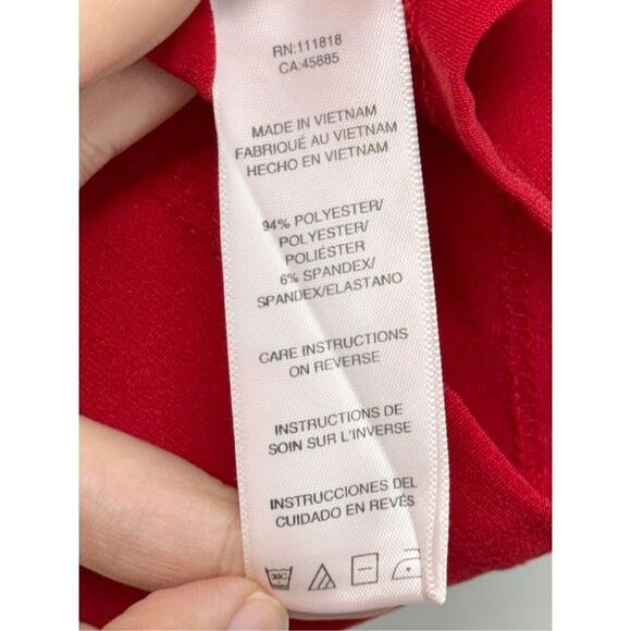 Michael Kors Red Shirt Ladies Size Small Ruched Pullover Short Sleeve Logo - Picture 7 of 7
